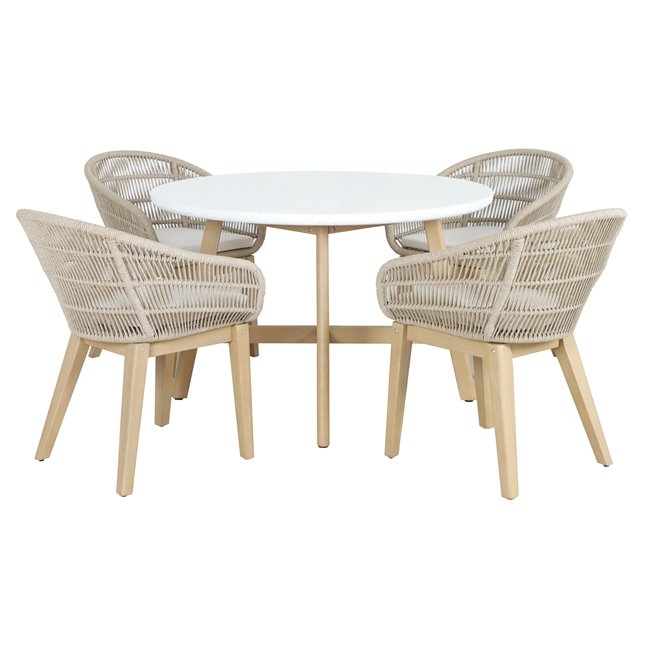 Garden dinning chair Tallara, acacia/polyester, H80x60x53cm