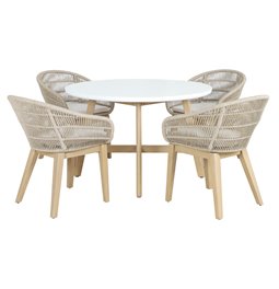 Garden dinning chair Tallara, acacia/polyester, H80x60x53cm