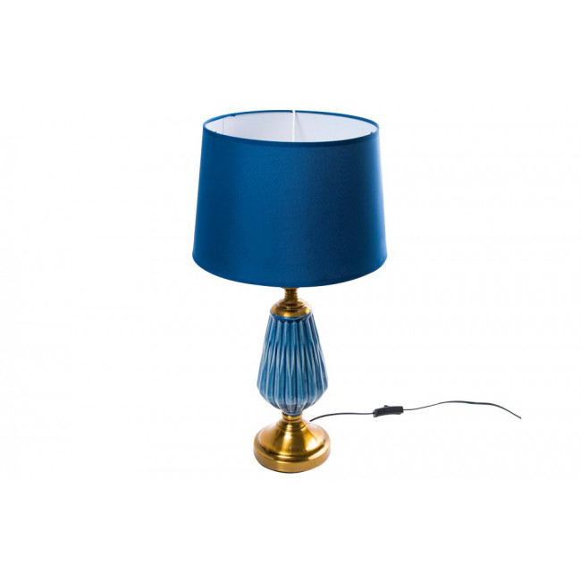 Настольная лампа, золотая / синяя, E27 x 60W, D33x68cm