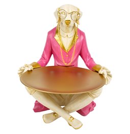 Декоративная фигурка Dog with plate, H28.5x28x24cm