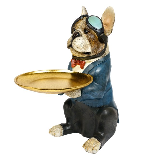 Deco figurine Dog with plate, H51x36.5x21.5cm