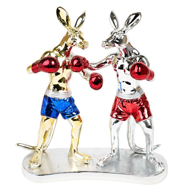 Deco figurine Kangaroo Boxer, H24.5x23.5x12.5cm