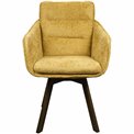 Dining chair Sarroka 7, brown/yellow, rotatable 360 degrees, H87x57x59.5cm, seat height 50cm