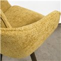 Dining chair Sarroka 7, brown/yellow, rotatable 360 degrees, H87x57x59.5cm, seat height 50cm