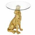 Side table Leopard, transparent/gold color, 41.5x36.5cm H51.5cm