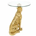 Side table Leopard, transparent/gold color, 41.5x36.5cm H51.5cm