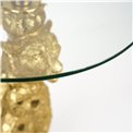 Side table Leopard, transparent/gold color, 41.5x36.5cm H51.5cm
