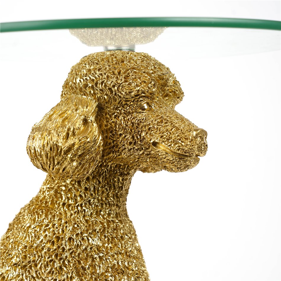 Приставной столик Poodle, прозрачный/золотой цвет, 40.5x33.5cm H47.5cm