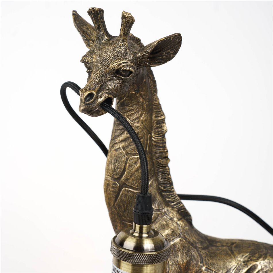 Table lamp Giraffe with lamp, black/gold color, H50x26x13cm, E27 40W(MAX)