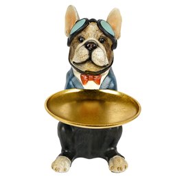 Deco figurine Dog with plate, H51x36.5x21.5cm