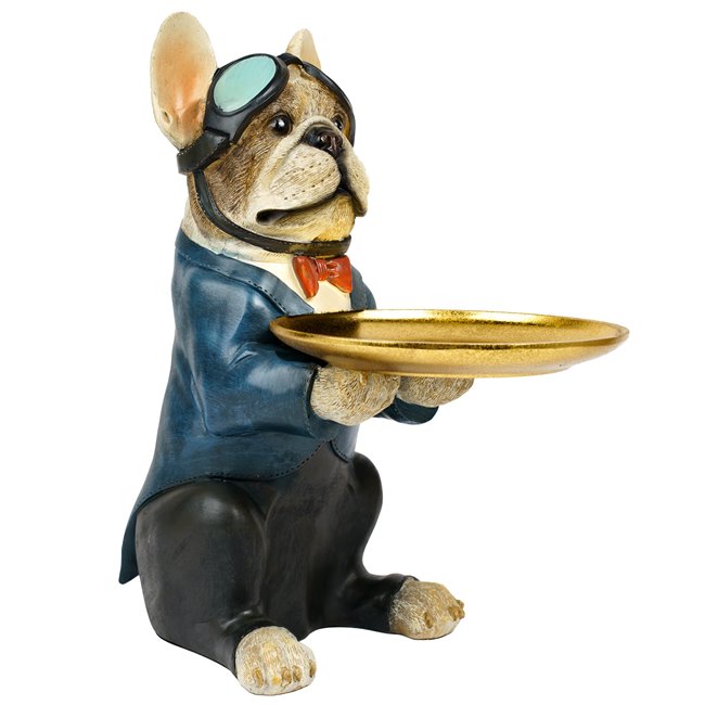 Deco figurine Dog with plate, H51x36.5x21.5cm