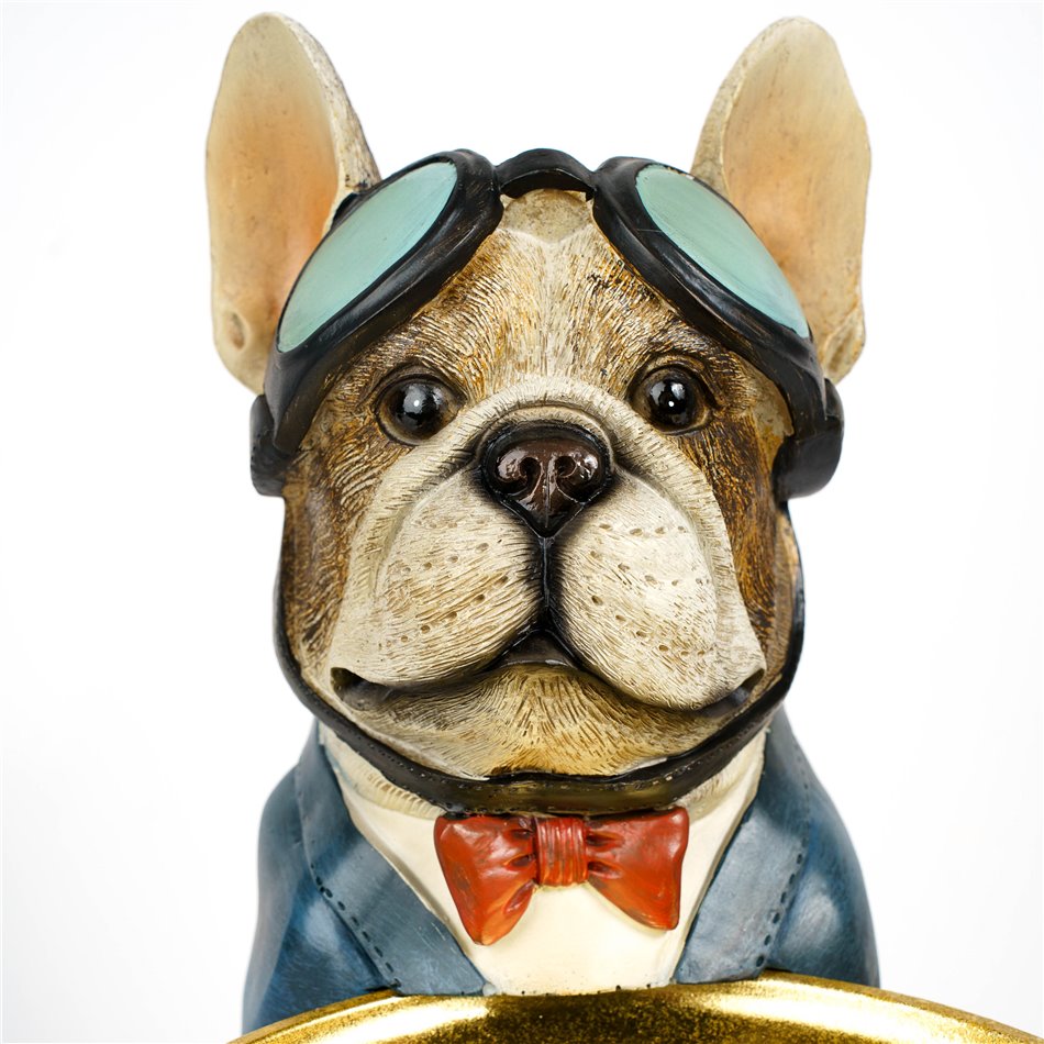 Deco figurine Dog with plate, H51x36.5x21.5cm
