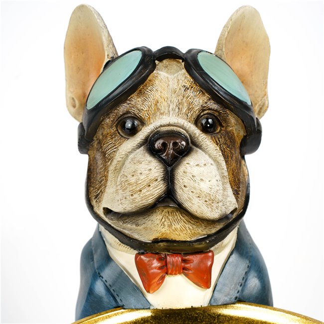 Deco figurine Dog with plate, H51x36.5x21.5cm