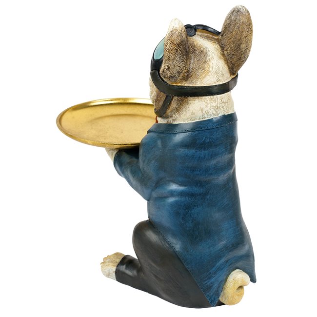 Deco figurine Dog with plate, H51x36.5x21.5cm