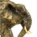 Декоративная фигурка Elephant with tray, черный/золотой цвет, H22.5x26x17cm