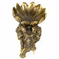 Декоративная фигурка Elephant with tray, черный/золотой цвет, H22.5x26x17cm