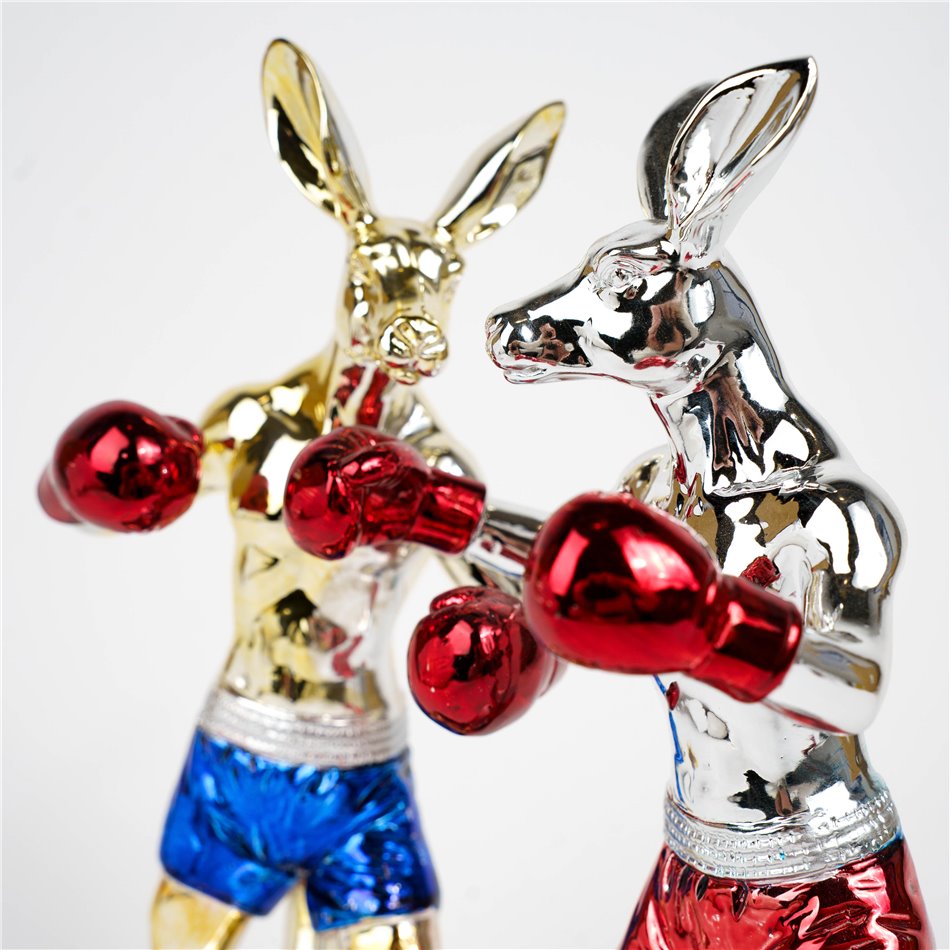 Deco figurine Kangaroo Boxer, H24.5x23.5x12.5cm