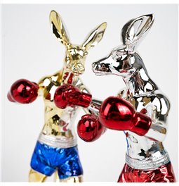 Deco figurine Kangaroo Boxer, H24.5x23.5x12.5cm