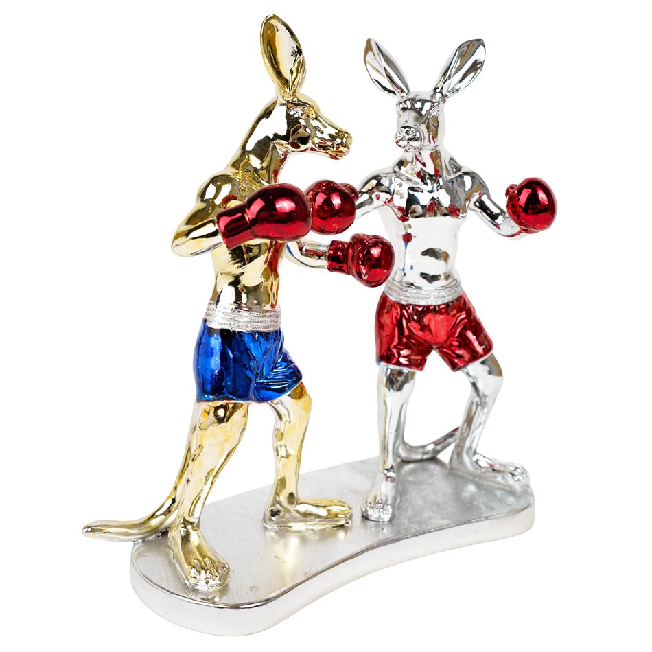 Deco figurine Kangaroo Boxer, H24.5x23.5x12.5cm