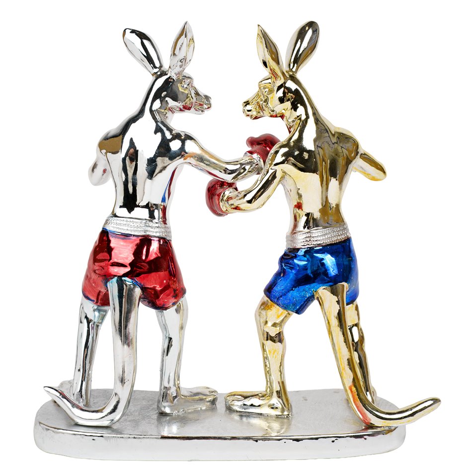Deco figurine Kangaroo Boxer, H24.5x23.5x12.5cm