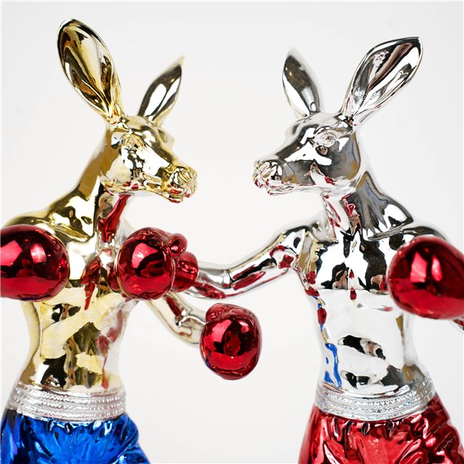 Deco figurine Kangaroo Boxer, H24.5x23.5x12.5cm