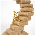 Deco figurine Book with figure, sand/gold color, H31x14.5x10.5cm