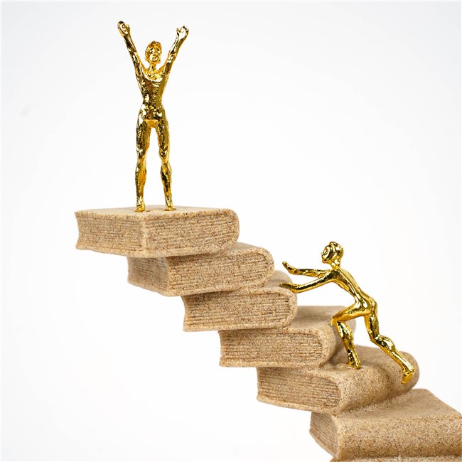 Deco figurine Book with figure, sand/gold color, H31x14.5x10.5cm