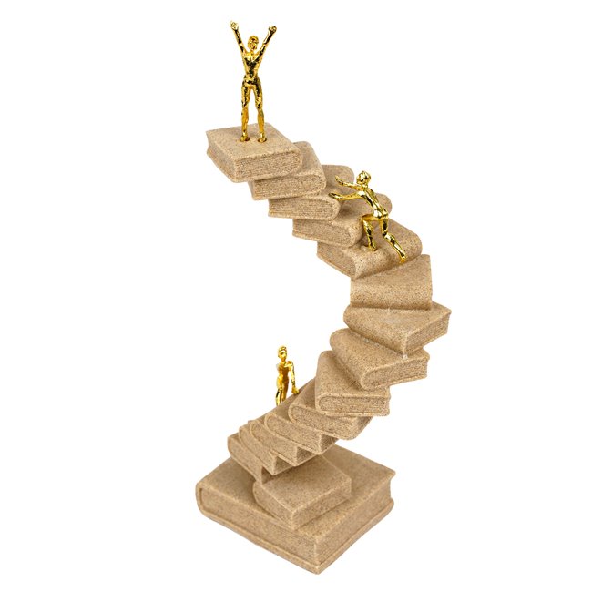 Deco figurine Book with figure, sand/gold color, H31x14.5x10.5cm