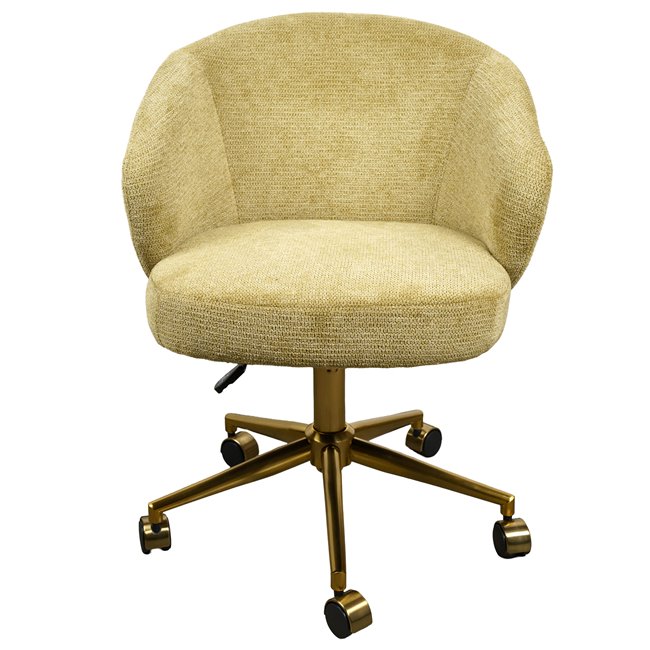 Office chair Sahara 35, yellowgreen/gold color, H76-86x60x61cm, seat height 48-58cm