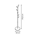 Coat rack Cassie, metal/MDF/pine wood, H175.5x40x40cm