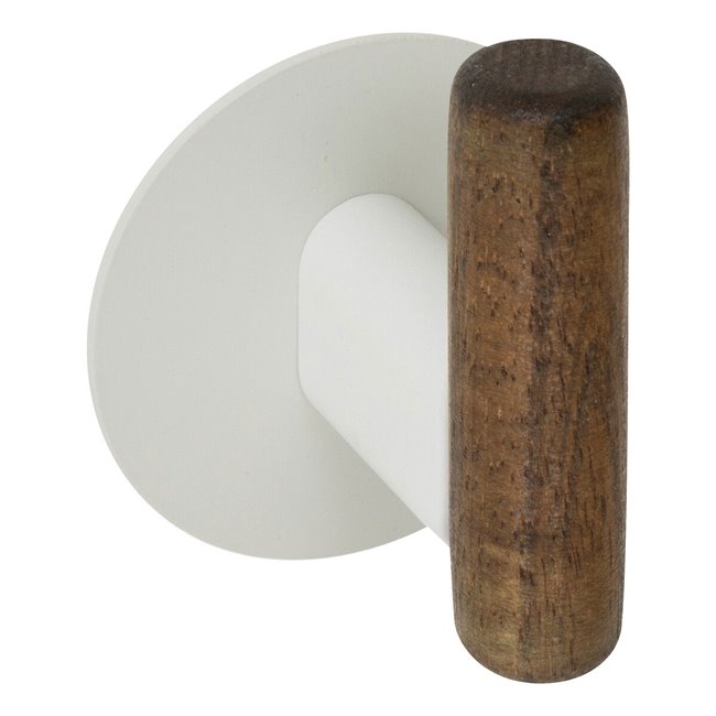 Wall hook Cassie, metal/wood, self-adhesive, set of 2 pcs., H8.2x6.5x5.3cm