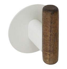Wall hook Cassie, metal/wood, self-adhesive, set of 2 pcs., H8.2x6.5x5.3cm