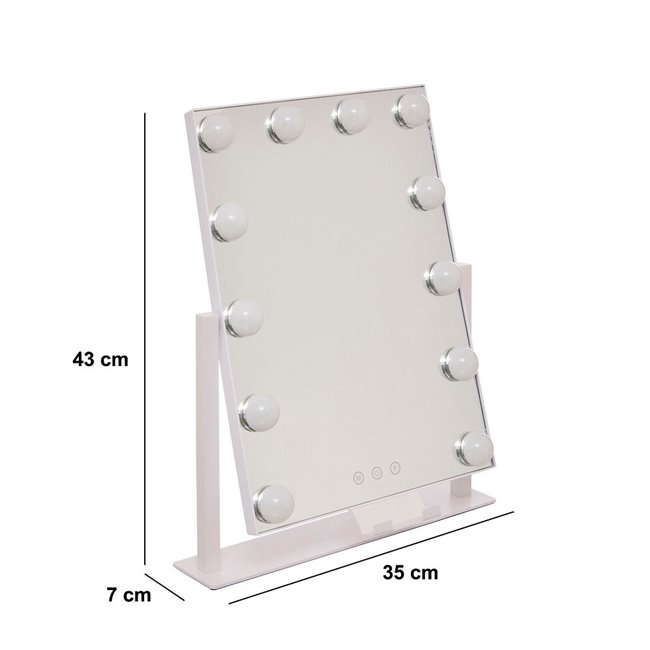Настольное зеркало Holly, белый, H43x35x7cm, LED 10W, 750lm