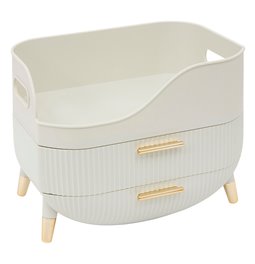 Organizer Alba, beige/gold color, H19.5x26x18.5cm