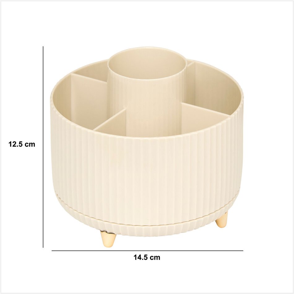 Органайзер Alba, вращающийся, бежевый/золотой цвет, H12.5cm, D14.5cm