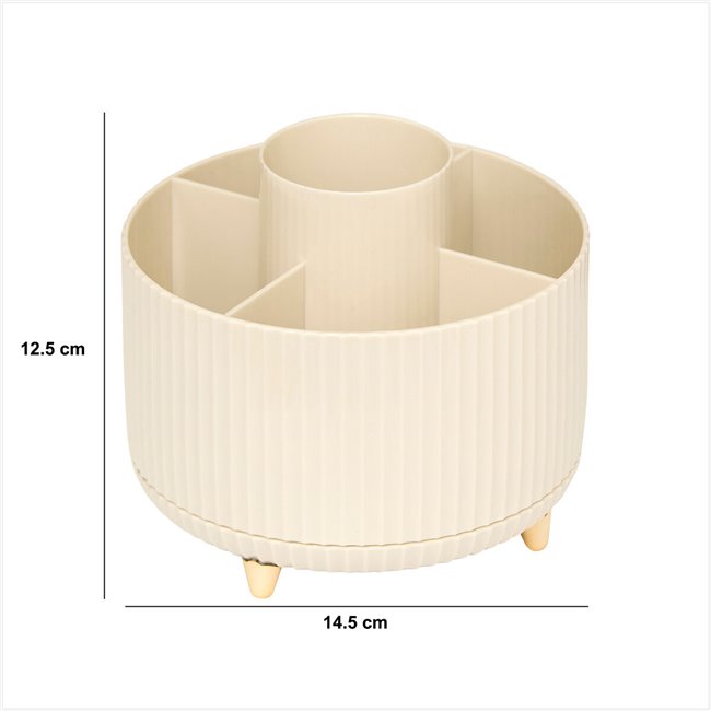 Органайзер Alba, вращающийся, бежевый/золотой цвет, H12.5cm, D14.5cm