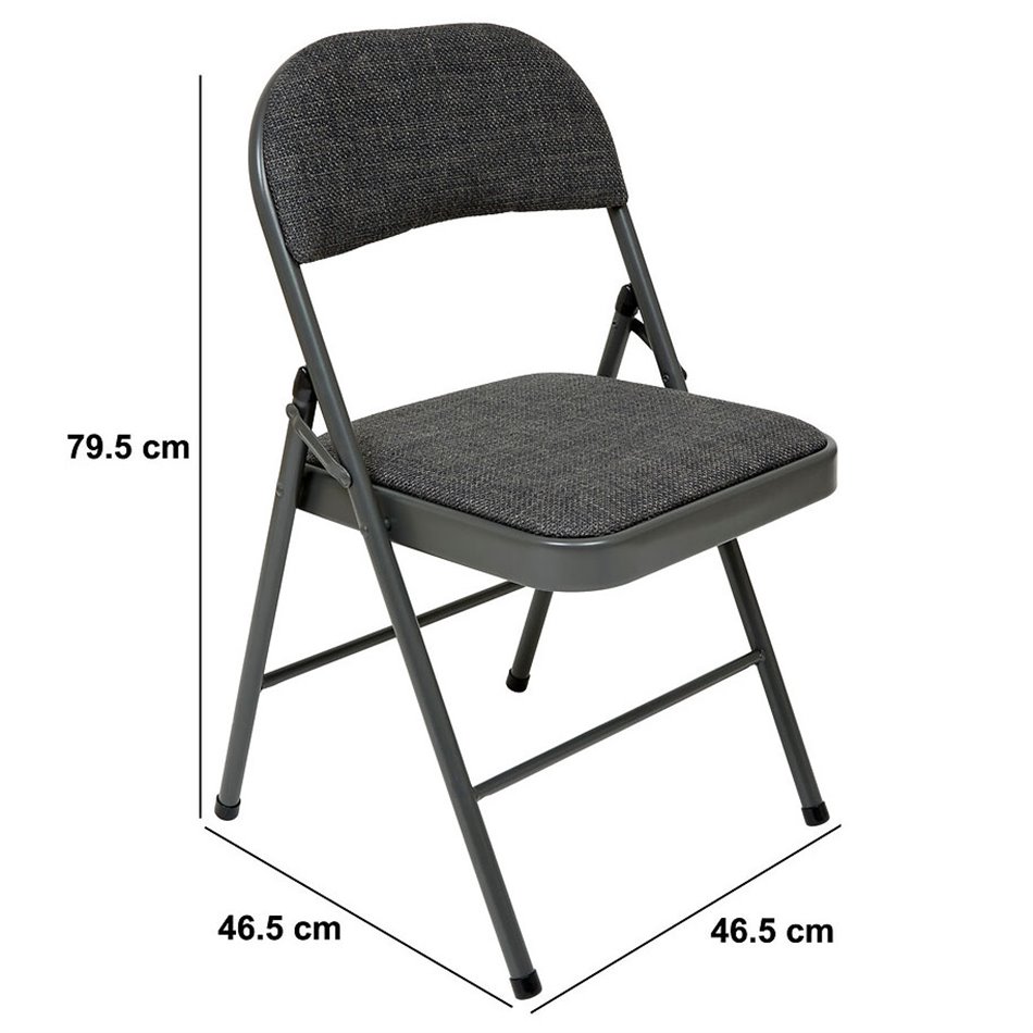 Folding chair Flexy, gray, H79.5x46.5x46.5cm, seat height 45.5cm