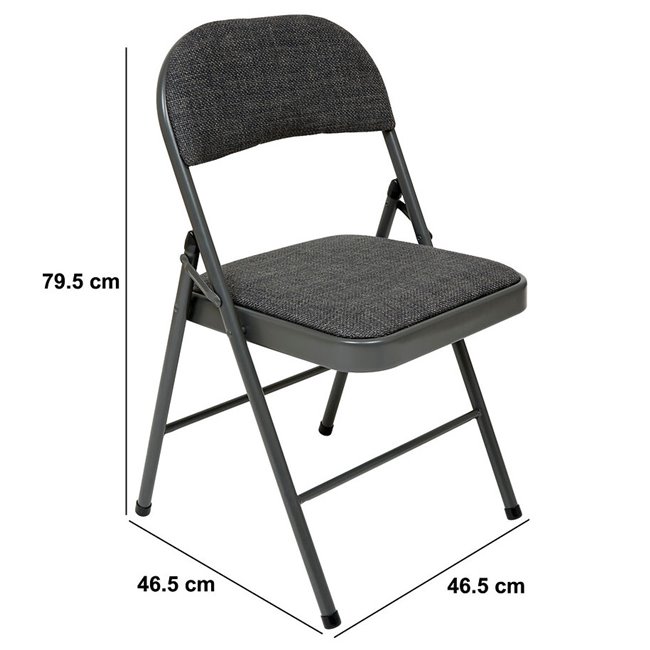 Folding chair Flexy, gray, H79.5x46.5x46.5cm, seat height 45.5cm