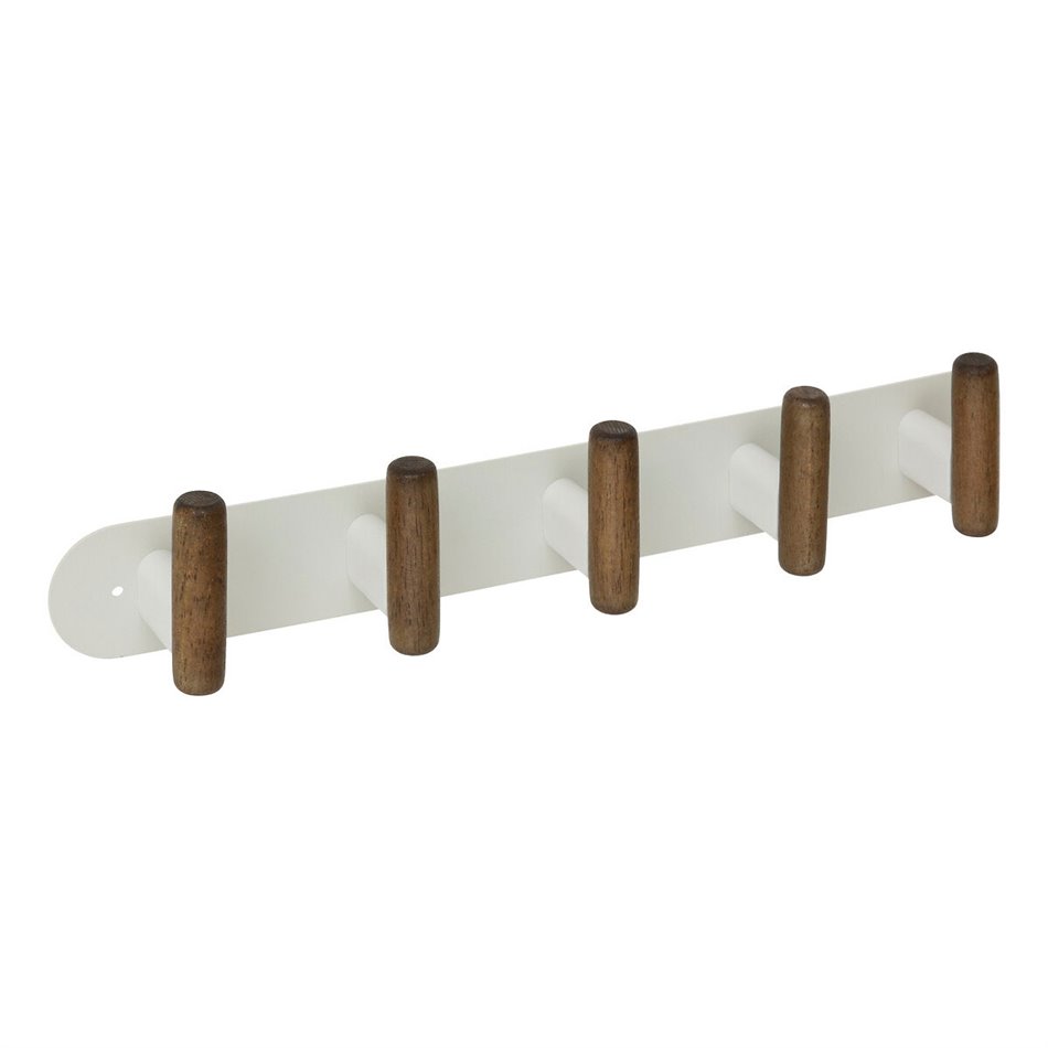 Wall rack Cassie x5, metal/wood, H7.5x40x5.2cm