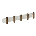 Wall rack Cassie x5, metal/wood, H7.5x40x5.2cm