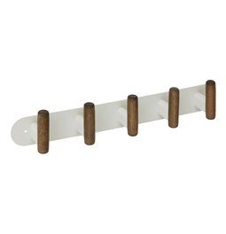 Wall rack Cassie x5, metal/wood, H7.5x40x5.2cm