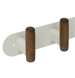 Wall rack Cassie x5, metal/wood, H7.5x40x5.2cm