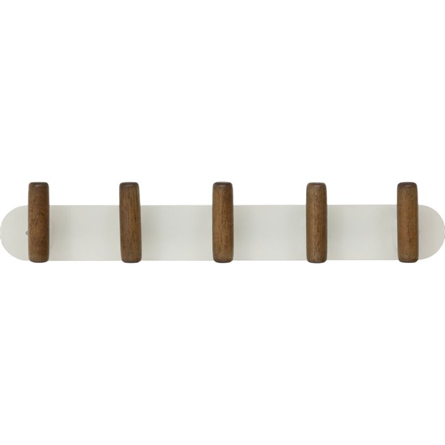 Wall rack Cassie x5, metal/wood, H7.5x40x5.2cm