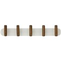 Wall rack Cassie x5, metal/wood, H7.5x40x5.2cm