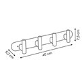 Wall rack Cassie x5, metal/wood, H7.5x40x5.2cm