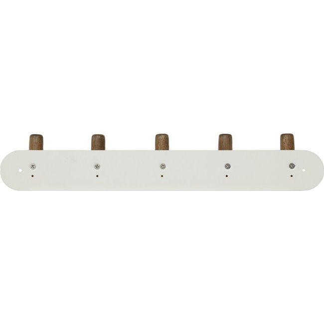Wall rack Cassie x5, metal/wood, H7.5x40x5.2cm