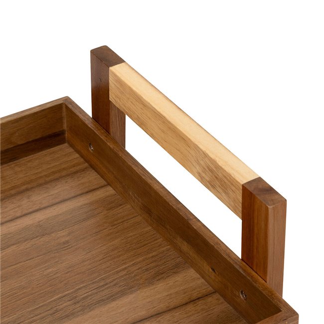 Кухонная тележка, 3 яруса, древесина акации/MDF, H84.5x40x30.5cm
