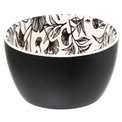 Snack set with 3 bowls and bamboo tray Floral, H10x31x10cm