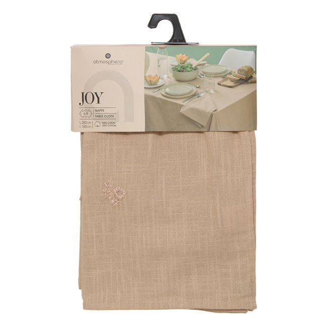 Tablecloth Joy, beige, cotton, 150x250cm