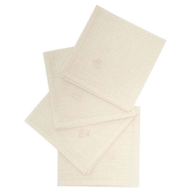 Napkin set Joy, 4 pcs., white, cotton, 40x40cm